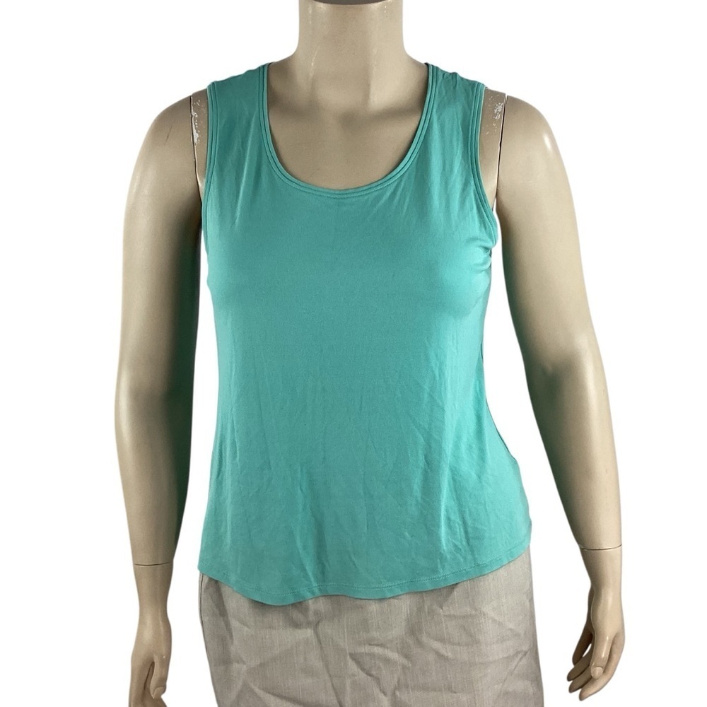 Eileen Fisher Silk Scoop Neck Tank Blue L